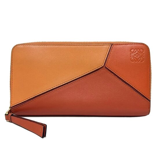 LOEWE Puzzle - Orange Nappa Leather Long Wallet 207-082325 - Picture 1 of 9